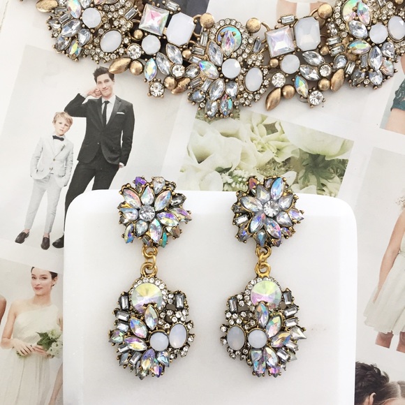 "Antoinette" Earrings || Clear Crystal Statement - Picture 2 of 6